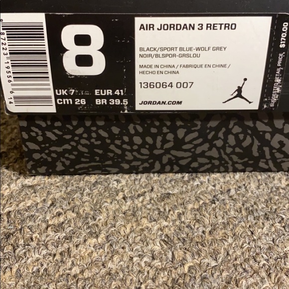 Jordan Retro 3 “Sport Blue” - Picture 6 of 6